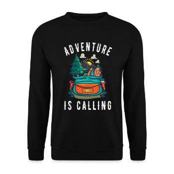 Adventure is calling Adventurer Travel Natural Wonders - Unisex Sweatshirt - black - Front - Alina (178cm) & Michal (187cm)