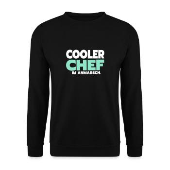 Lustige Chef Sprüche Cooler Cheffe - Unisex Pullover - Schwarz - Vorne - Alina (178cm) & Michal (187cm)