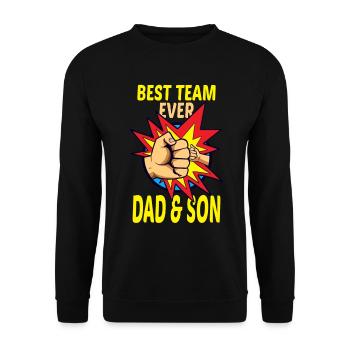 Father and Son Best Team Forever Gift Dad - Unisex Sweatshirt - black - Front - Alina (178cm) & Michal (187cm)
