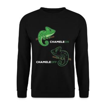 Chameleon Chameleoff funny saying amphibians - Unisex Sweatshirt - black - Front - Alina (178cm) & Michal (187cm)