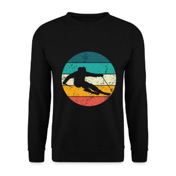 Cadeau de ski vintage pour les skieurs Sports d’hiver - Sweat-shirt Unisexe - noir - Devant - Alina (178cm) & Michal (187cm)