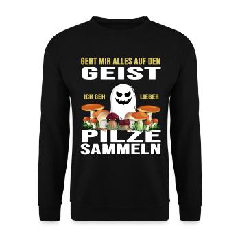 pilze sammeln pilzsammler - Unisex Pullover - Schwarz - Vorne - Alina (178cm) & Michal (187cm)