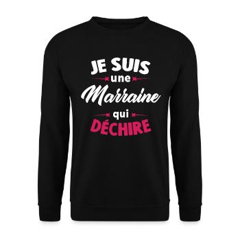 Je suis une Marraine qui déchire - Sweat-shirt Unisexe - noir - Devant - Alina (178cm) & Michal (187cm)
