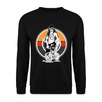 Selten radlos Radfahrerin Sportlerin Fahrrad BMX - Unisex Pullover - Schwarz - Vorne - Alina (178cm) & Michal (187cm)