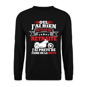 Plan de retraite faire de la moto - Sweat-shirt Unisexe - noir - Devant - Alina (178cm) & Michal (187cm)