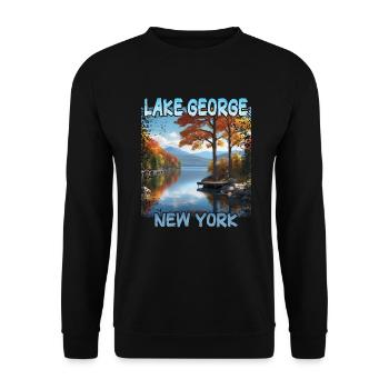 Lake George, New York - Sweat-shirt Unisexe - noir - Devant - Alina (178cm) & Michal (187cm)