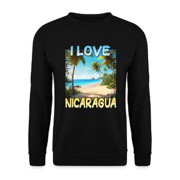 I Love Nicaragua - Unisex Sweatshirt - black - Front - Alina (178cm) & Michal (187cm)