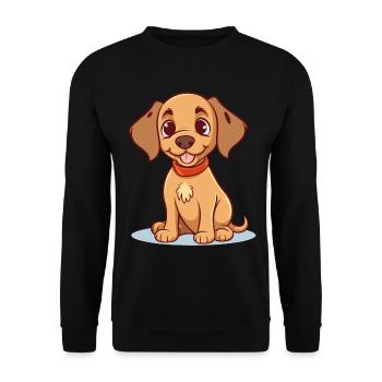 Niedliches Hundedesign für Hundebesitzer - Unisex Pullover - Schwarz - Vorne - Alina (178cm) & Michal (187cm)