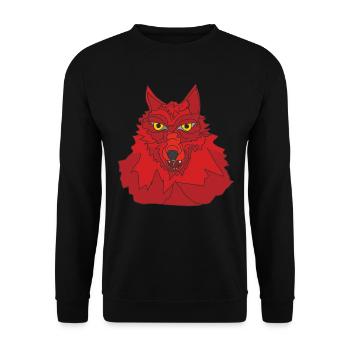 Loup rouge - Sweat-shirt Unisexe - noir - Devant - Alina (178cm) & Michal (187cm)