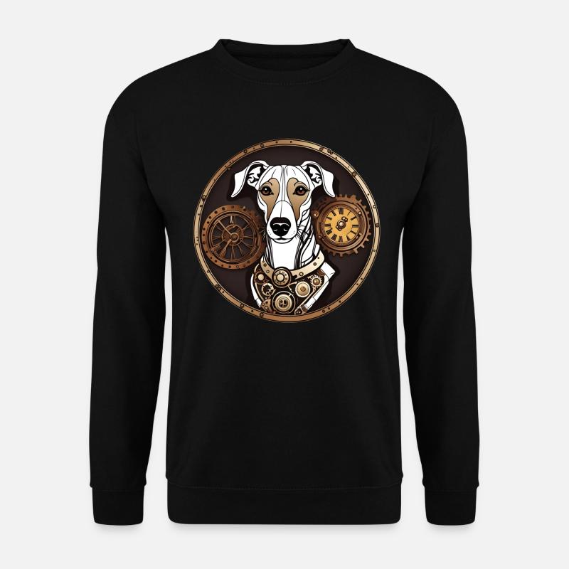 Steampunk Whippet Dog - Unisex Sweatshirt - black
