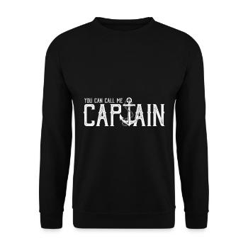 You can Call me Captain Bootsmann Matrose Vintage - Unisex Pullover - Schwarz - Vorne - Alina (178cm) & Michal (187cm)