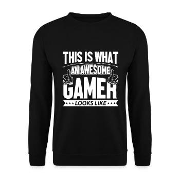 Gaming Gaming Gaming Gaming Gaming Gaming - Unisex Sweatshirt - black - Front - Alina (178cm) & Michal (187cm)