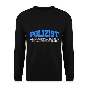 Polizist - Unisex Pullover - Schwarz - Vorne - Alina (178cm) & Michal (187cm)