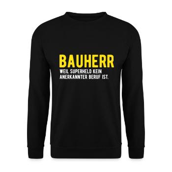 Bauherr - Unisex Pullover - Schwarz - Vorne - Alina (178cm) & Michal (187cm)