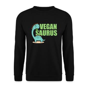 Saurus végétalien - Sweat-shirt Unisexe - noir - Devant - Alina (178cm) & Michal (187cm)