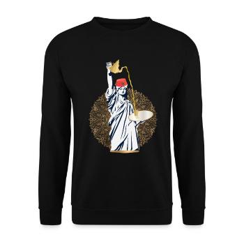 Marokkanischer Tee, der marokkanisches Niveau - Atay gießt - Unisex Pullover - Schwarz - Vorne - Alina (178cm) & Michal (187cm)