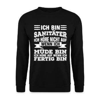 Sanitäter - Unisex Pullover - Schwarz - Vorne - Alina (178cm) & Michal (187cm)