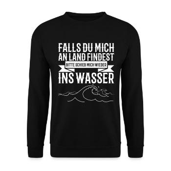 Schwimmen Spruch Rettungsschwimmer Schwimmer - Unisex Pullover - Schwarz - Vorne - Alina (178cm) & Michal (187cm)