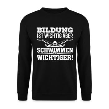 Schwimmen Schwimmer Spruch Geschenk Lustig Wasser - Unisex Pullover - Schwarz - Vorne - Alina (178cm) & Michal (187cm)