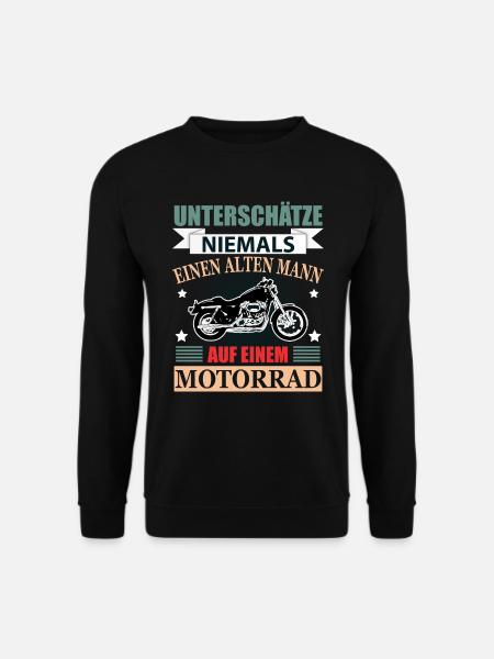 Motorrad Rentner Geschenk Lustig Herren Spruch - Unisex Pullover - Schwarz