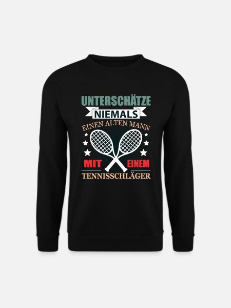 Tennis Rentner Geschenk Lustig Herren Spruch - Unisex Pullover - Schwarz
