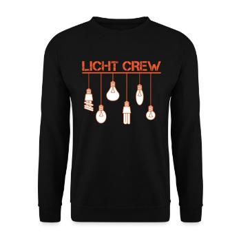 Lichttechniker Crew Licht Event Geschenk Spruch - Unisex Pullover - Schwarz - Vorne - Alina (178cm) & Michal (187cm)