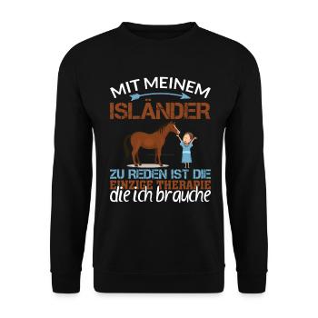 Islandpferd Isländer Island-Pferd Reiten Tölt - Unisex Pullover - Schwarz - Vorne - Alina (178cm) & Michal (187cm)