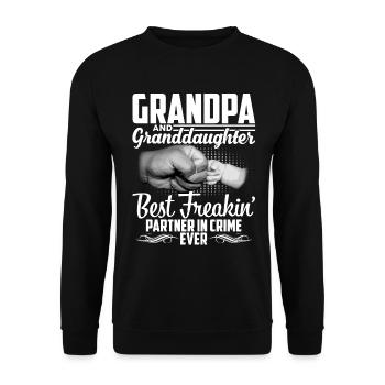 Grand-père et petite-fille, meilleur partenaire freaking de - Sweat-shirt Unisexe - noir - Devant - Alina (178cm) & Michal (187cm)