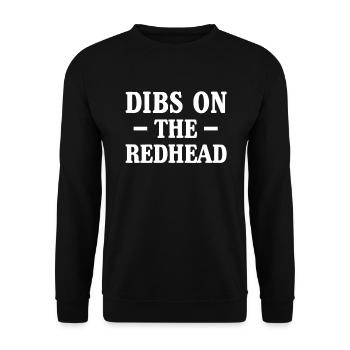 Dibs On The Redhead Funny St Patrick's Day Saying - Unisex Sweatshirt - black - Front - Alina (178cm) & Michal (187cm)
