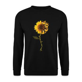 You Are My Sunshine Sunflower Cute Sloths Lovers - Unisex Pullover - Schwarz - Vorne - Alina (178cm) & Michal (187cm)