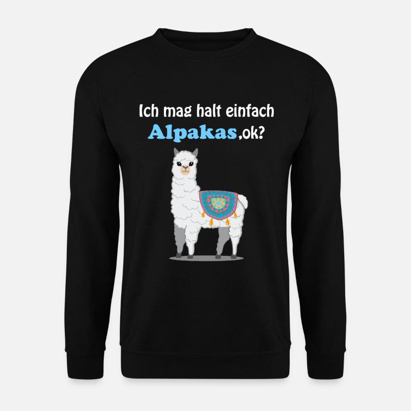 Lama Alpaka Spruch Geschenk Damen Herren Kinder - Unisex Pullover - Schwarz