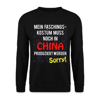 Fasching Kostüm Spruch Lustig Damen Herren Kinder - Unisex Pullover - Schwarz - Vorne - Alina (178cm) & Michal (187cm)