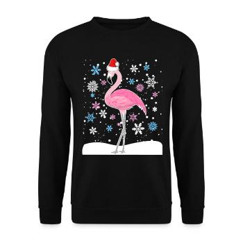 Flamingo cadeau de Noël femmes hommes enfants - Sweat-shirt Unisexe - noir - Devant - Alina (178cm) & Michal (187cm)