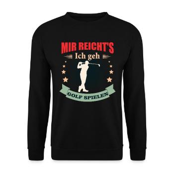 Golf Spruch Lustig Für Damen, Herren Und Kinder - Unisex Pullover - Schwarz - Vorne - Alina (178cm) & Michal (187cm)