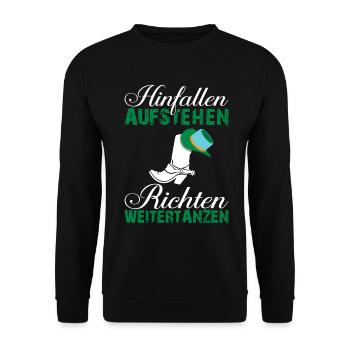 Linedance Tanzen Western Geschenk Spruch Lustig - Unisex Pullover - Schwarz - Vorne - Alina (178cm) & Michal (187cm)