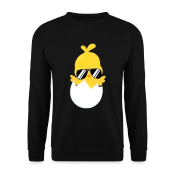 Ostern Küken Lustig Für Damen, Herren Und Kinder - Unisex Pullover - Schwarz - Vorne - Alina (178cm) & Michal (187cm)