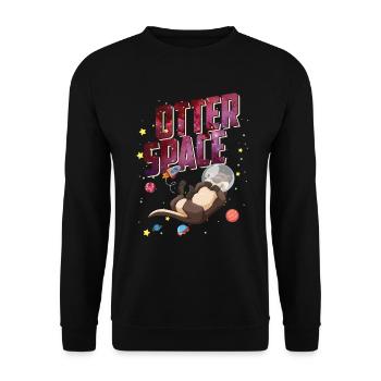 Otter Space Astronaut Otter Funny Animal Lovers - Sweat-shirt Unisexe - noir - Devant - Alina (178cm) & Michal (187cm)
