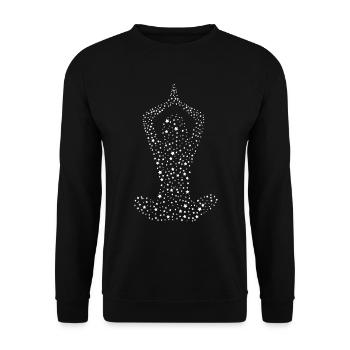 Yoga Kleidung Namaste Für Damen, Herren Und Kinder - Unisex Pullover - Schwarz - Vorne - Alina (178cm) & Michal (187cm)
