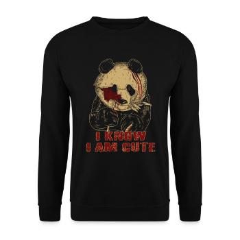Halloween zombie humour panda horreur sang gothique - Sweat-shirt Unisexe - noir - Devant - Alina (178cm) & Michal (187cm)