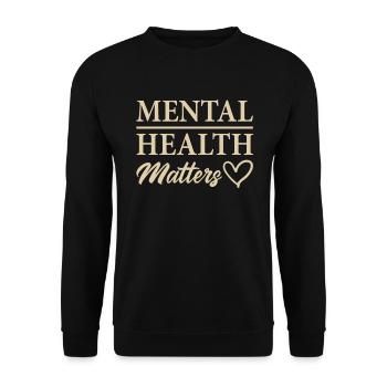 Mental Health Matters Funny Mental Health Awarenes - Unisex Sweatshirt - black - Front - Alina (178cm) & Michal (187cm)