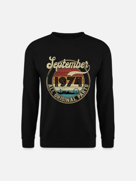September 1974 All Original Parts Vintage Sunset - Unisex Sweatshirt - black