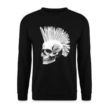 Punk skull skull gift punk rock - Unisex Sweatshirt - black - Front - Alina (178cm) & Michal (187cm)