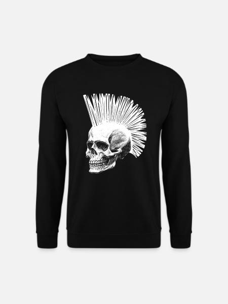 Punk crâne crâne cadeau punk rock - Sweat-shirt Unisexe - noir