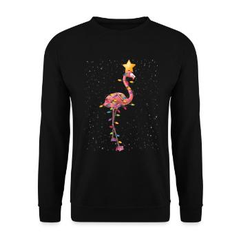 Flamingo Christmas Ornaments Tree Funny Sarcasm - Unisex Sweatshirt - black - Front - Alina (178cm) & Michal (187cm)