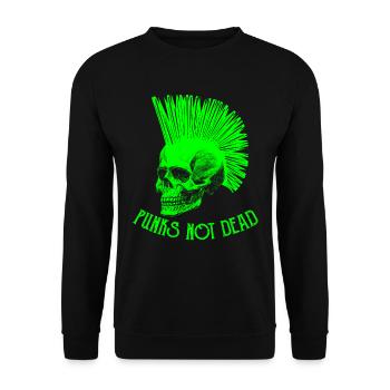 Les punks ne sont pas morts en disant le crâne de coiffure punk - Sweat-shirt Unisexe - noir - Devant - Alina (178cm) & Michal (187cm)