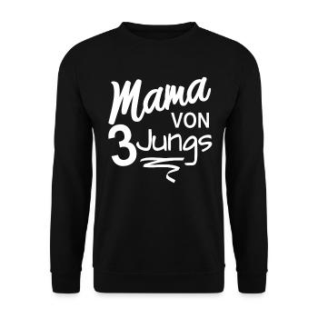 Mama Von 3 Jungs Söhnen Geschenk Mutter Frauen - Unisex Pullover - Schwarz - Vorne - Alina (178cm) & Michal (187cm)
