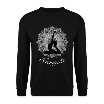 Yoga Namaste Mandala cadeau Asana Yoga Pose - Sweat-shirt Unisexe - noir - Devant - Alina (178cm) & Michal (187cm)