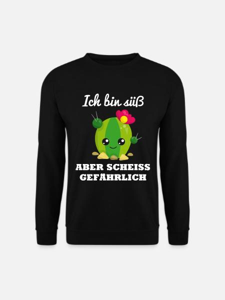 Süß Aber Gefährlich Spruch Lustig Kaktus - Unisex Pullover - Schwarz