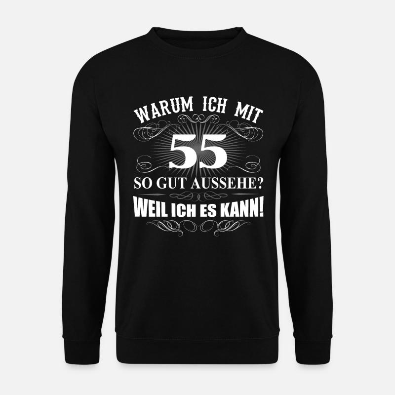 55. Geburtstag Mann Frau 55 Jahre Geschenk - Unisex Pullover - Schwarz