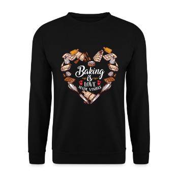 La cuisson est un amour rendu visible par les amateurs de pâtisserie - Sweat-shirt Unisexe - noir - Devant - Alina (178cm) & Michal (187cm)